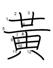 Thứ tự nét chữ 黃