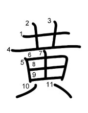 Thứ tự nét chữ 黄
