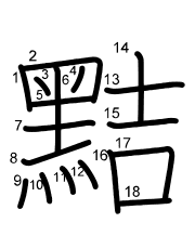 Thứ tự nét chữ 黠