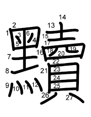 Thứ tự nét chữ 黷