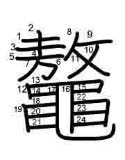 Thứ tự nét chữ 鼇