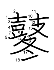 Thứ tự nét chữ 鼕