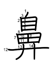 Thứ tự nét chữ 鼻