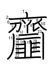 Thứ tự nét chữ 齏