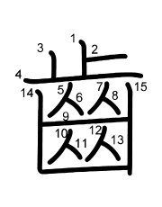 Thứ tự nét chữ 齒