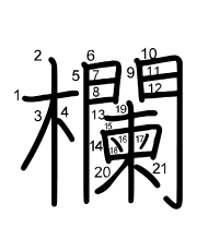 Thứ tự nét chữ 欄