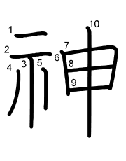Thứ tự nét chữ 神