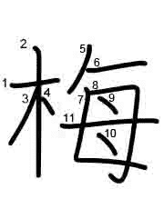 Thứ tự nét chữ 梅