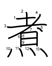 Thứ tự nét chữ 煮