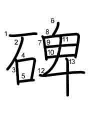 Thứ tự nét chữ 碑