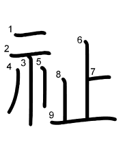Thứ tự nét chữ 祉