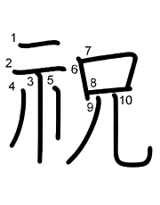 Thứ tự nét chữ 祝