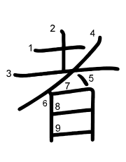 Thứ tự nét chữ 者