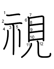 Thứ tự nét chữ 視